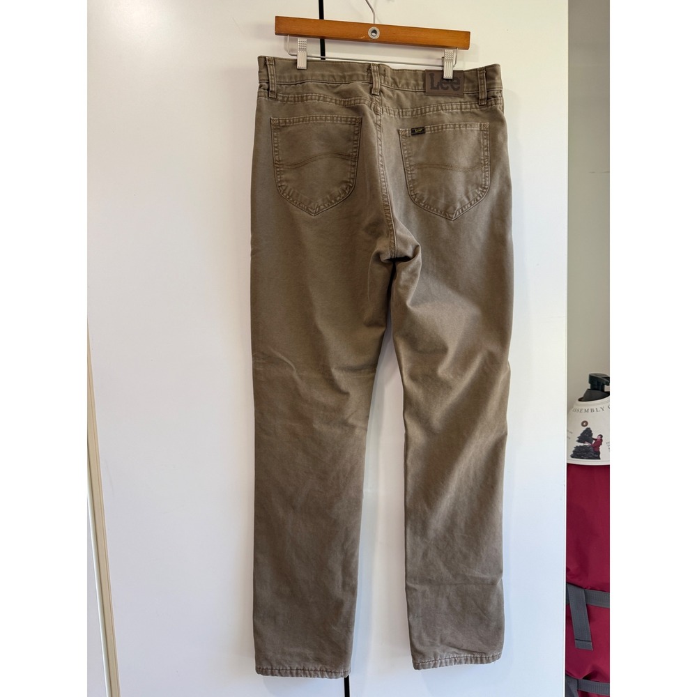 Lee Relaxed Fit Flannel Lined Canvas Pants Brown Plaid 34x36 112354009 - Picture 2 of 7